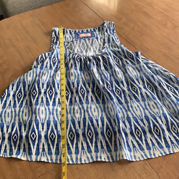 Anthropologie Meadow Rue layered sleeveless blue Ikat top small EUC - Picture 5 of 7